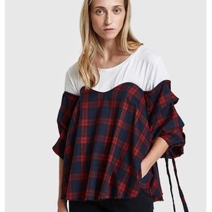 Plaid Strapless Swing Top